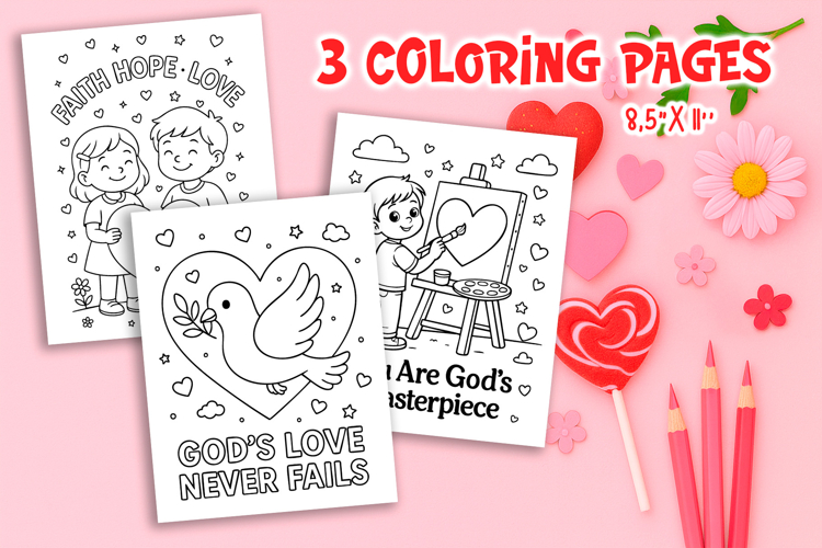 Christian Valentine Coloring Pages | Kids Bible Printable