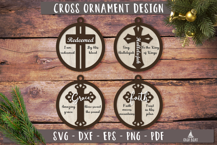 Christian Cross SVG Ornaments Faith Grace