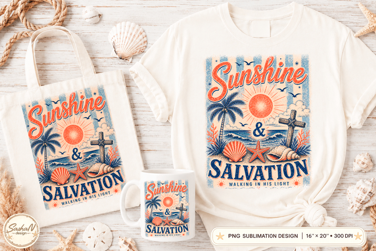 Christian Beach Png Sublimation Design