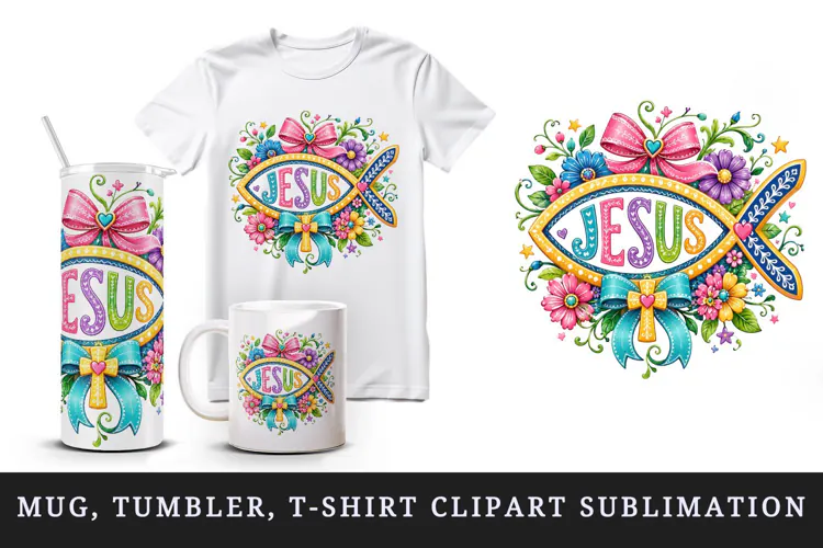 Christian faith tumbler mug wrap clipart sublimation design