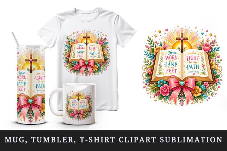 Christian faith tumbler mug wrap clipart sublimation design example image 1