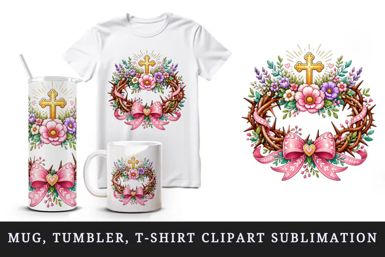 Christian faith tumbler mug wrap clipart sublimation design