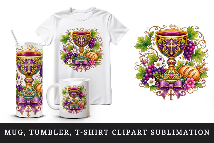 Christian faith tumbler mug wrap clipart sublimation design