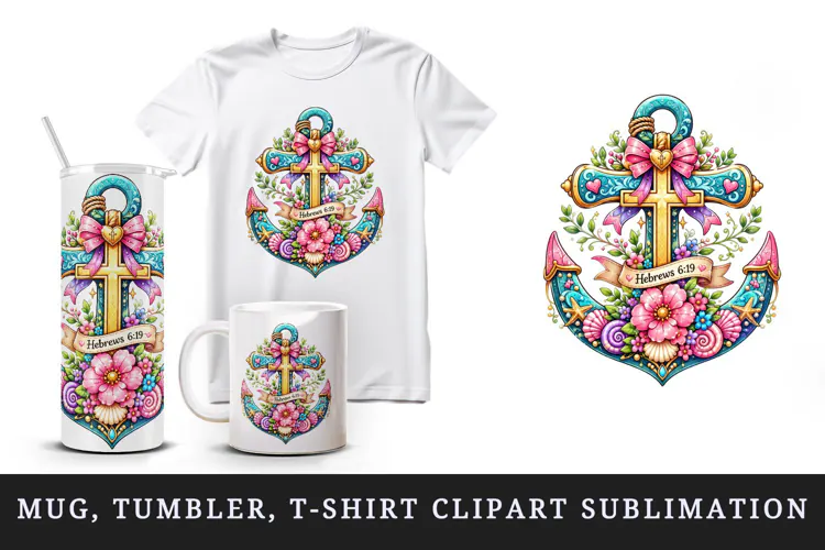 Christian faith tumbler mug wrap clipart sublimation design
