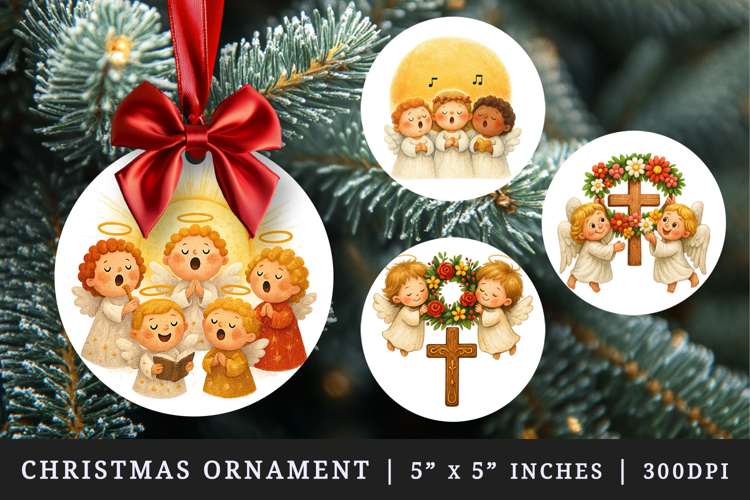Christian faith round ornaments sublimation design