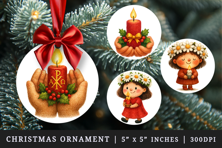 Christian faith round ornaments sublimation design