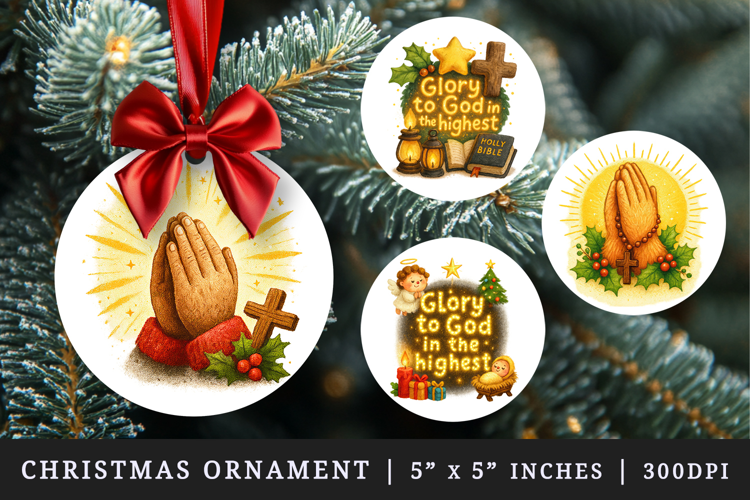 Christian faith round ornaments sublimation design