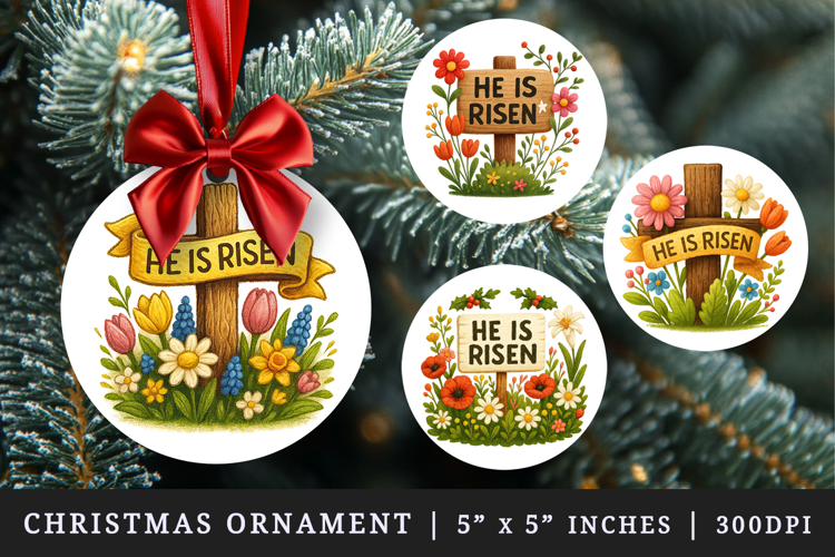 Christian faith round ornaments sublimation design
