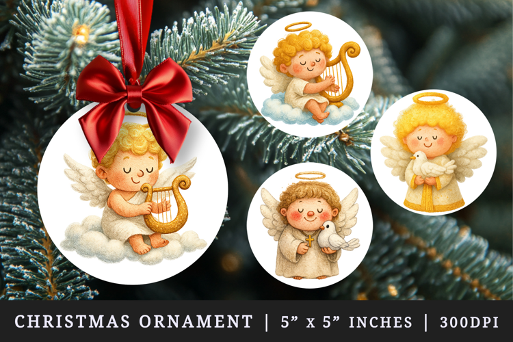 Christian faith round ornaments sublimation design