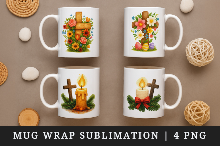 Christian faith mug wrap printable sublimation design