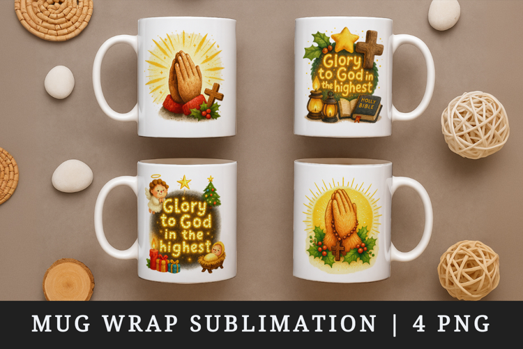 Christian faith mug wrap printable sublimation design
