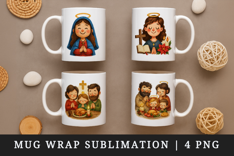 Christian faith mug wrap printable sublimation design