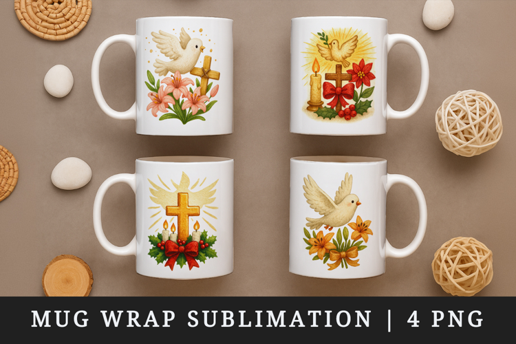 Christian faith mug wrap printable sublimation design