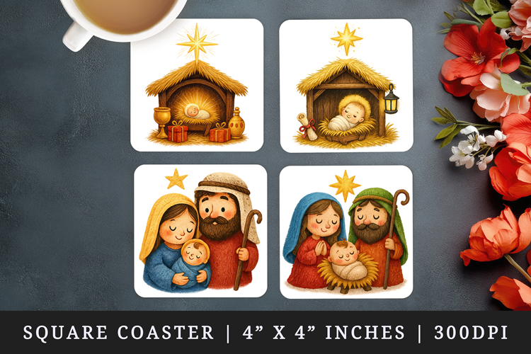 Christian faith square coaster sublimation, coasters design