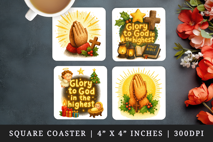 Christian faith square coaster sublimation, coasters design