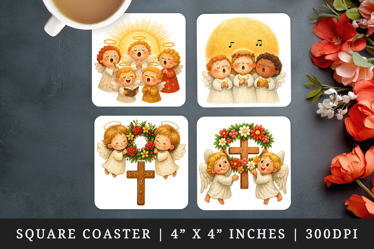 Christian faith square coaster sublimation, coasters design