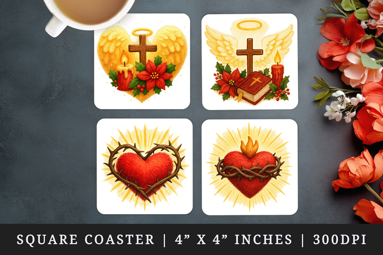 Christian faith square coaster sublimation, coasters design