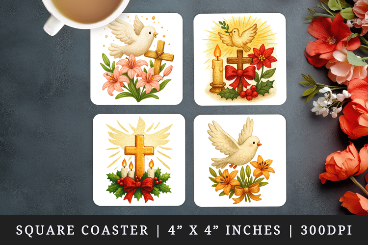 Christian faith square coaster sublimation, coasters design