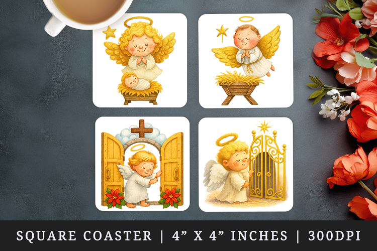 Christian faith square coaster sublimation, coasters design