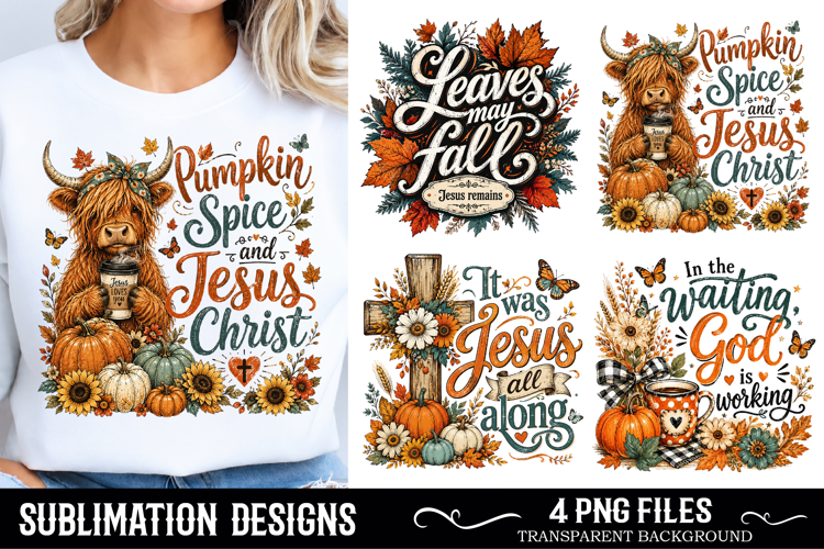 Christian Fall Inspirational 4 PNG Retro PNG Sublimation