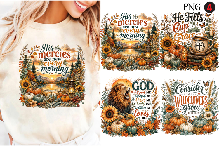 Christian Fall Inspirational 4 PNG Retro PNG Sublimation