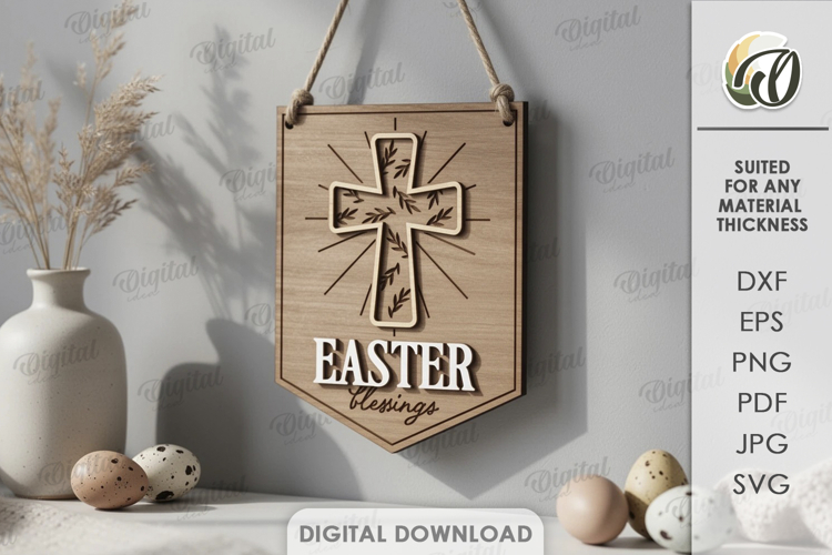 3D Christian Flag Laser Cut. Banner Flag. Wall Hanger SVG