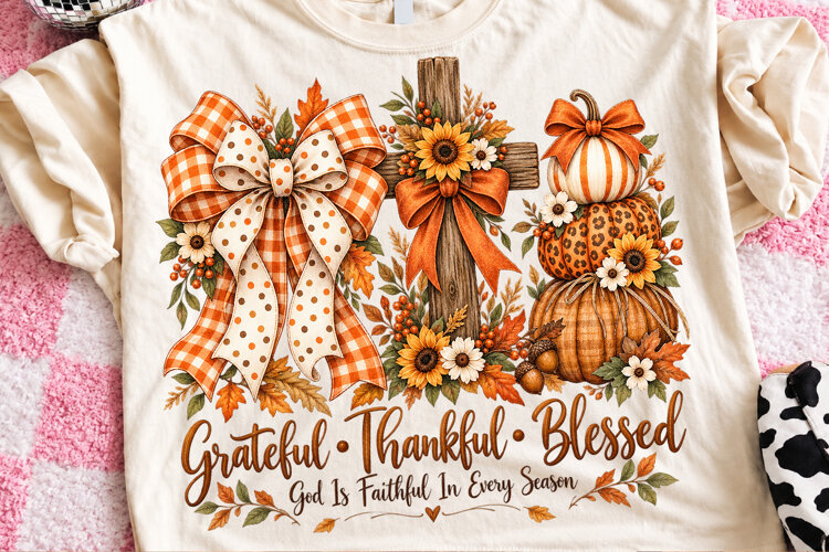 Christian Grateful Thankful Fall PNG example image 1
