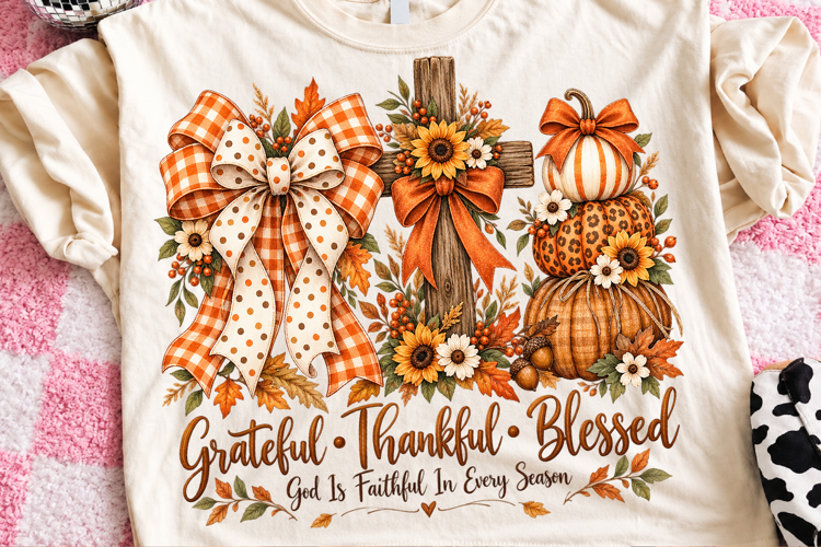 Christian Grateful Thankful Fall PNG