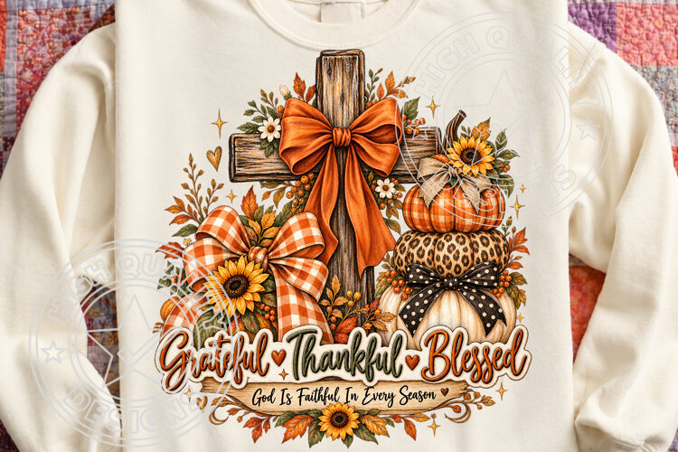 Christian Grateful Thankful Fall PNG example image 1