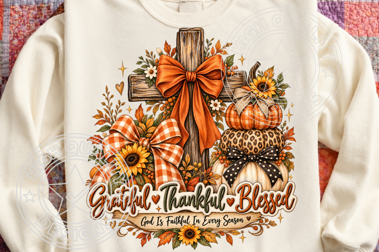 Christian Grateful Thankful Fall PNG
