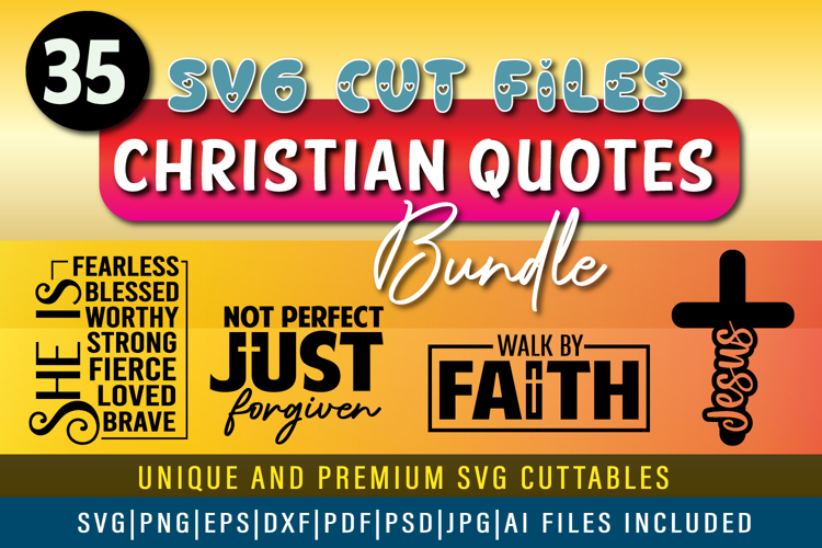 Christian SVG Bundle Faith Jesus SVG Bible Quotes SVG