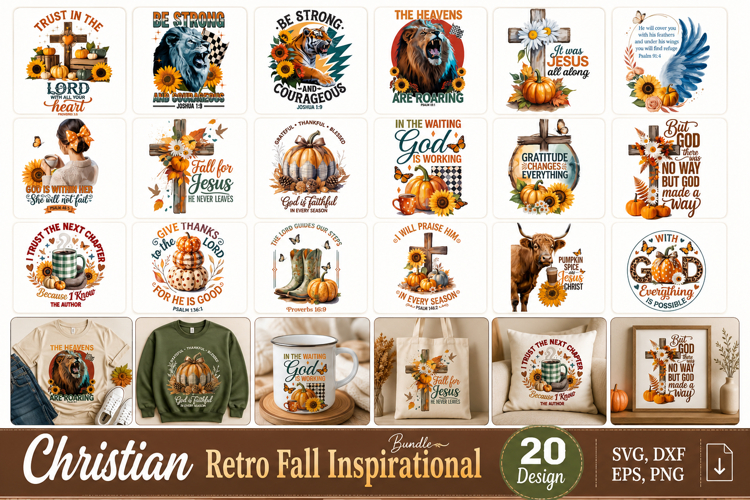 Christian Retro Fall Inspirational Svg Sublimation