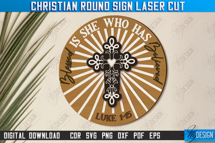 Christian Round Wall Signs Laser Cut | Religious Symbol |CNC