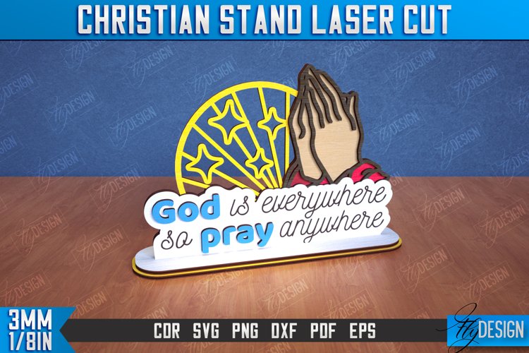 Christian Stand | Christian Design | Tabletop Stand | CNC example image 1