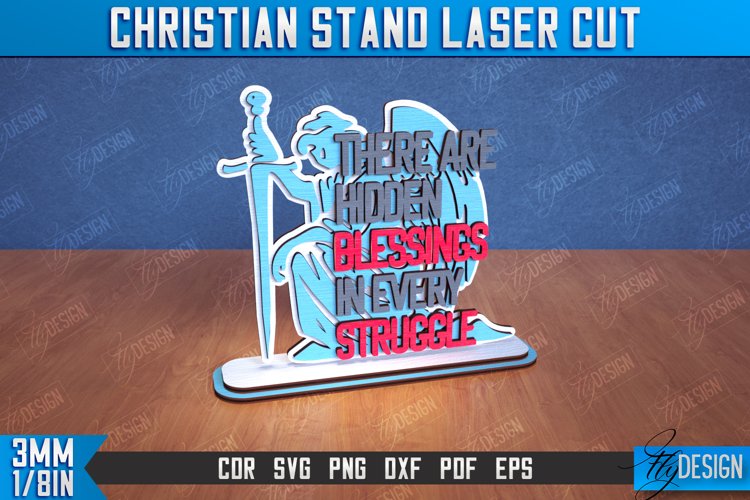 Christian Stand | Christian Design | Tabletop Stand | CNC example image 1
