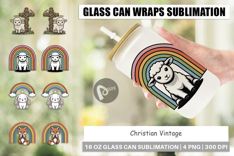 Glass Can Christian Vintage