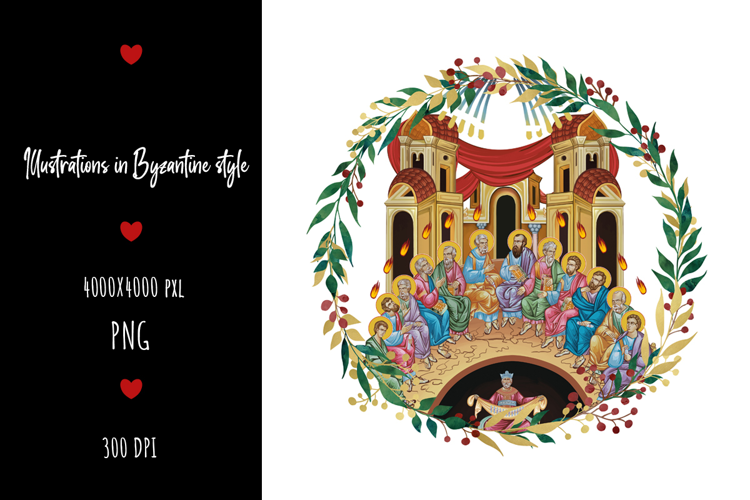 Pintecost. White Sunday Christian Illustration