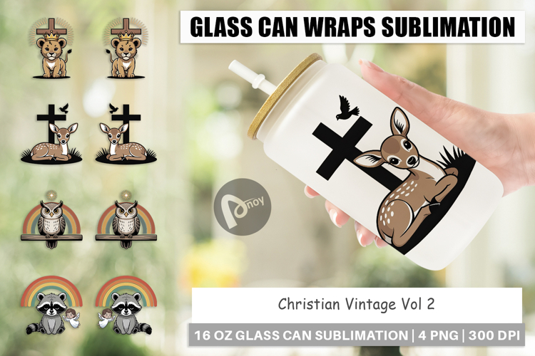 Glass Can Christian Vintage