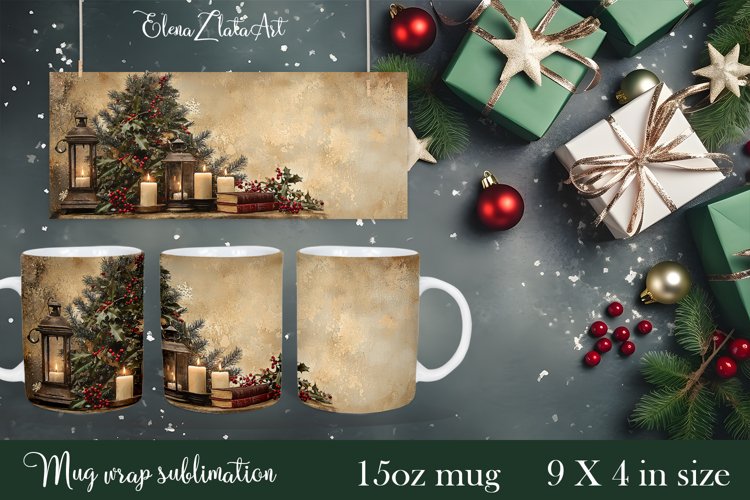 Sublimation Mug with Christmas Design 15oz