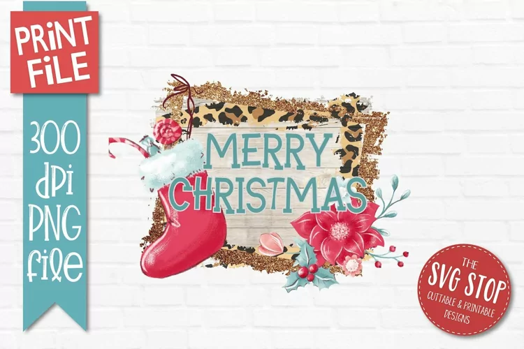 Merry Christmas Cheetah Print PNG | Christmas Mug Printable
