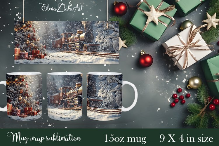 Sublimation Mug with Christmas Design 15oz example image 1