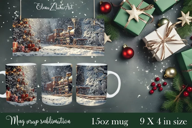 Sublimation Mug with Christmas Design 15oz
