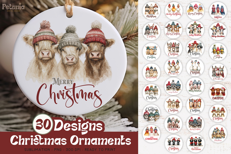 Christmas Ornament Designs | Round Christmas Ornament Bundle