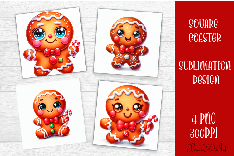 Merry Christmas Sublimation Coaster Design