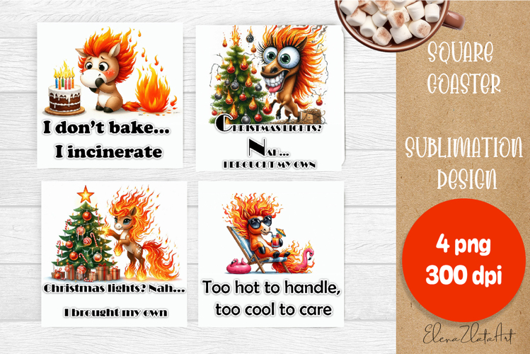 Sarcastic christmas animals year of the horse sublimation