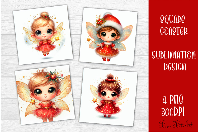 Merry Christmas Sublimation Coaster Design