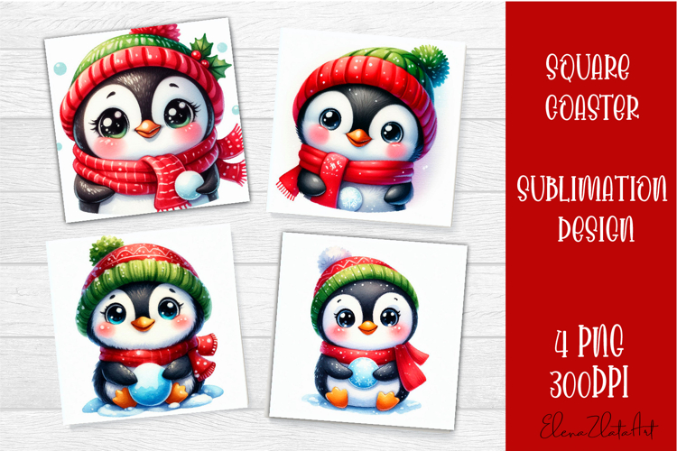 Merry Christmas Sublimation Coaster Design