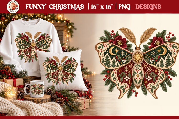 Heritage Whimsical Celestial Christmas Moth example image 1