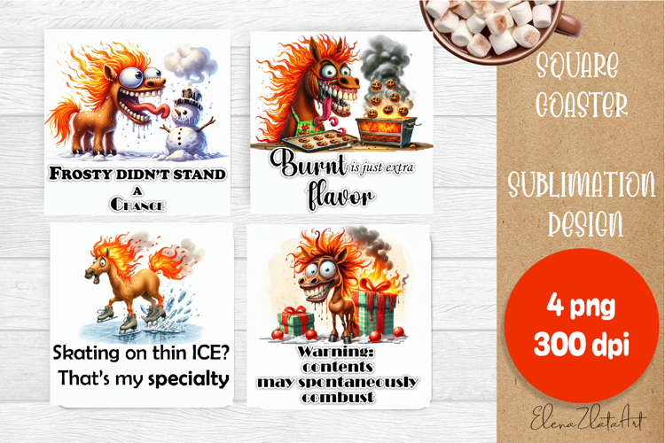Sarcastic christmas animals year of the horse sublimation