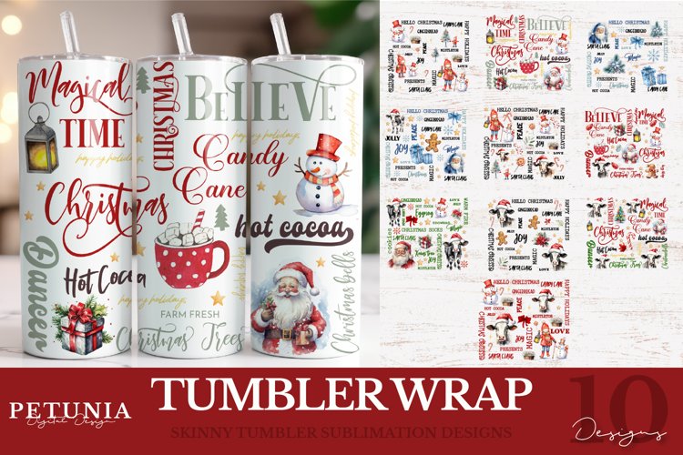 Christmas Tumbler Wrap | 20 oz Sublimation Tumbler Designs